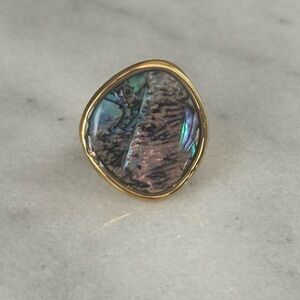 Gold Iridescent Vintage Style Ring 

Brand New

Gold Plated Stainless Steel